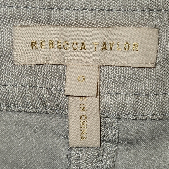 REBECCA TAYLOR COLOR BLOCK TWILL PANT TAPERED LEGS IN MULTI COMBO SIZE 0 - Picture 12 of 16